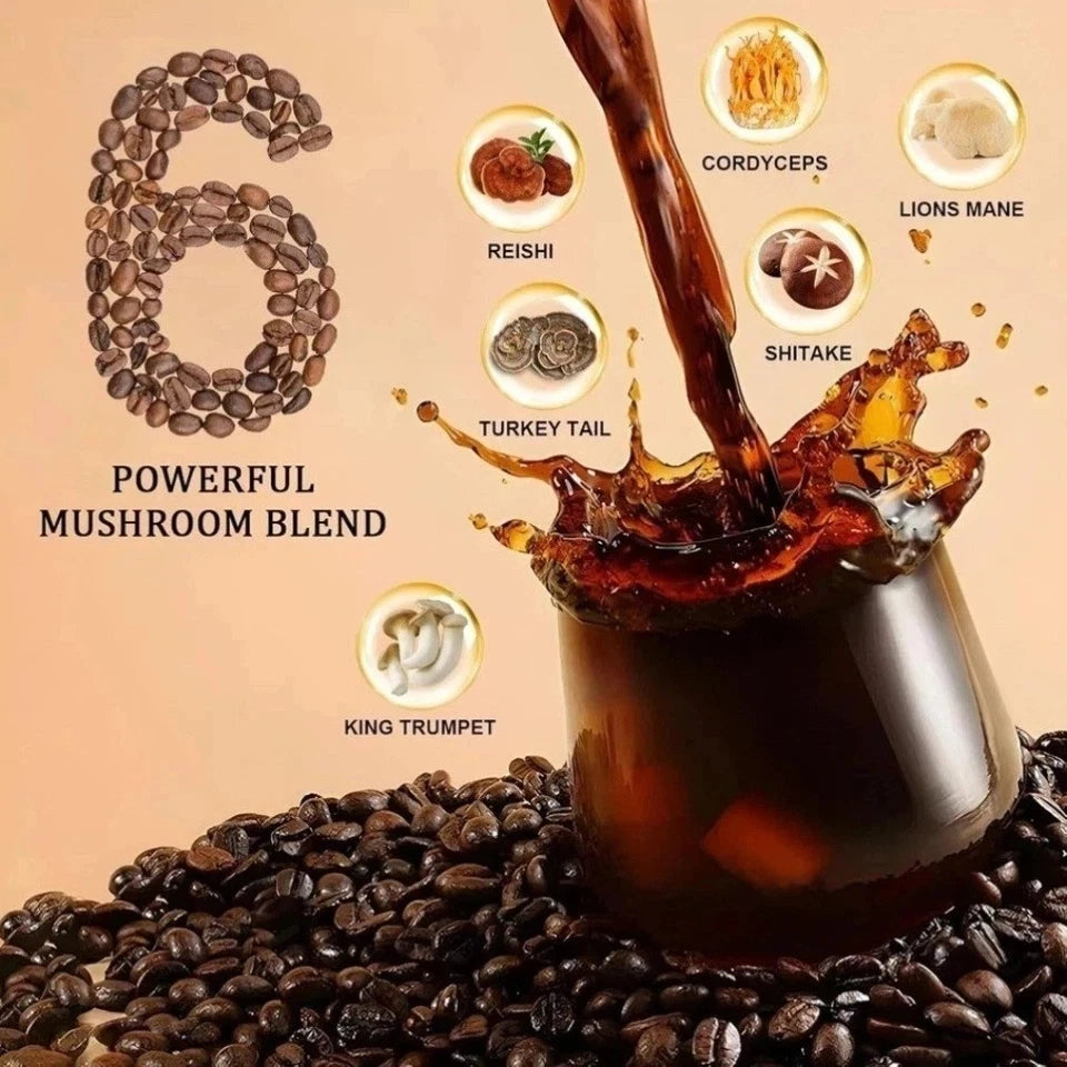 RYZE Organic Mushroom Coffee 4-Pack – 30 Servings Each, Instant Coffee