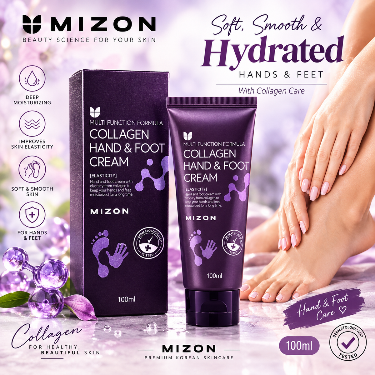 MIZON Collagen Hand & Foot Cream 100ml – Moisturizing Care