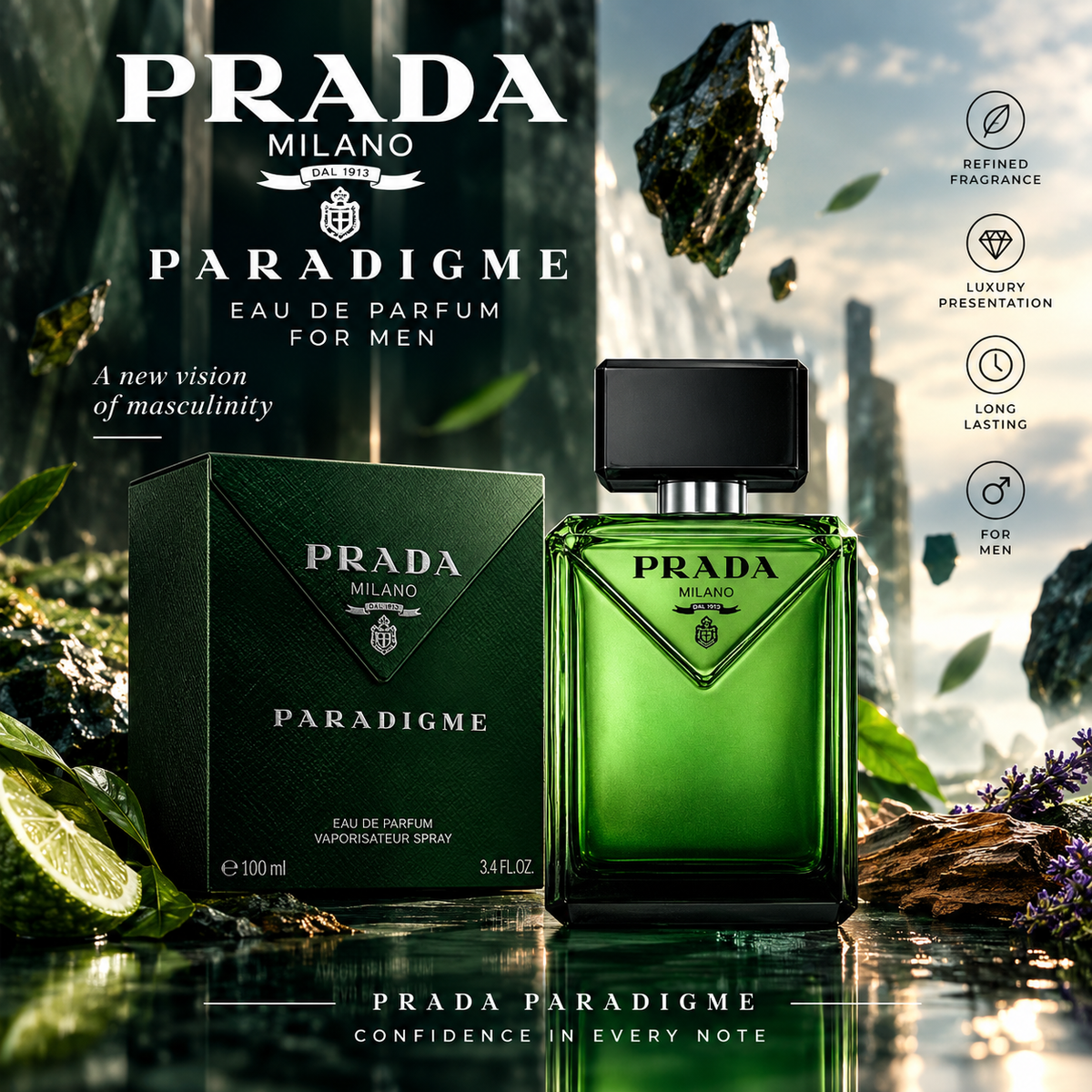 Prada Paradigme Men’s Eau de Parfum 100ml – Brand New & Sealed