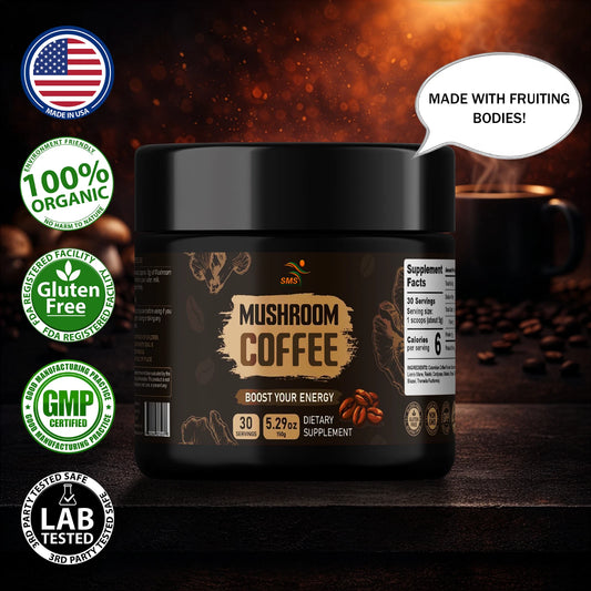 Organic Mushroom Coffee 9-Mushroom Blend – 150g, 30 Servings