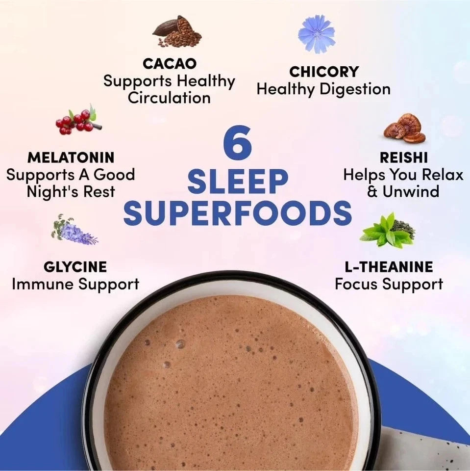 RŸZE Mushroom Hot Cocoa Sleep Powder with Melatonin & Reishi – 20 Pack