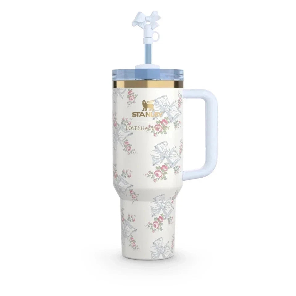 Stanley x LoveShackFancy 40oz Tumbler – Holiday Rosa Beaux Blue Gift Box