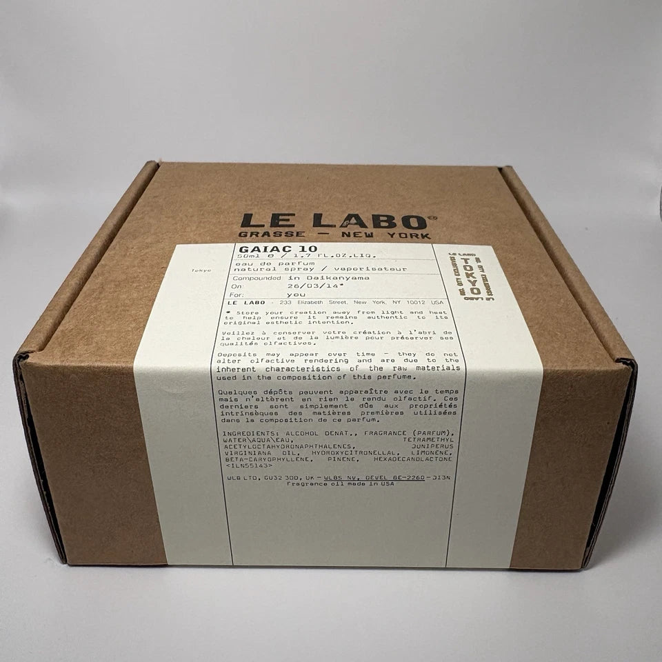 Le Labo Gaiac 10 Tokyo Exclusive 50ml Eau de Parfum – Sealed