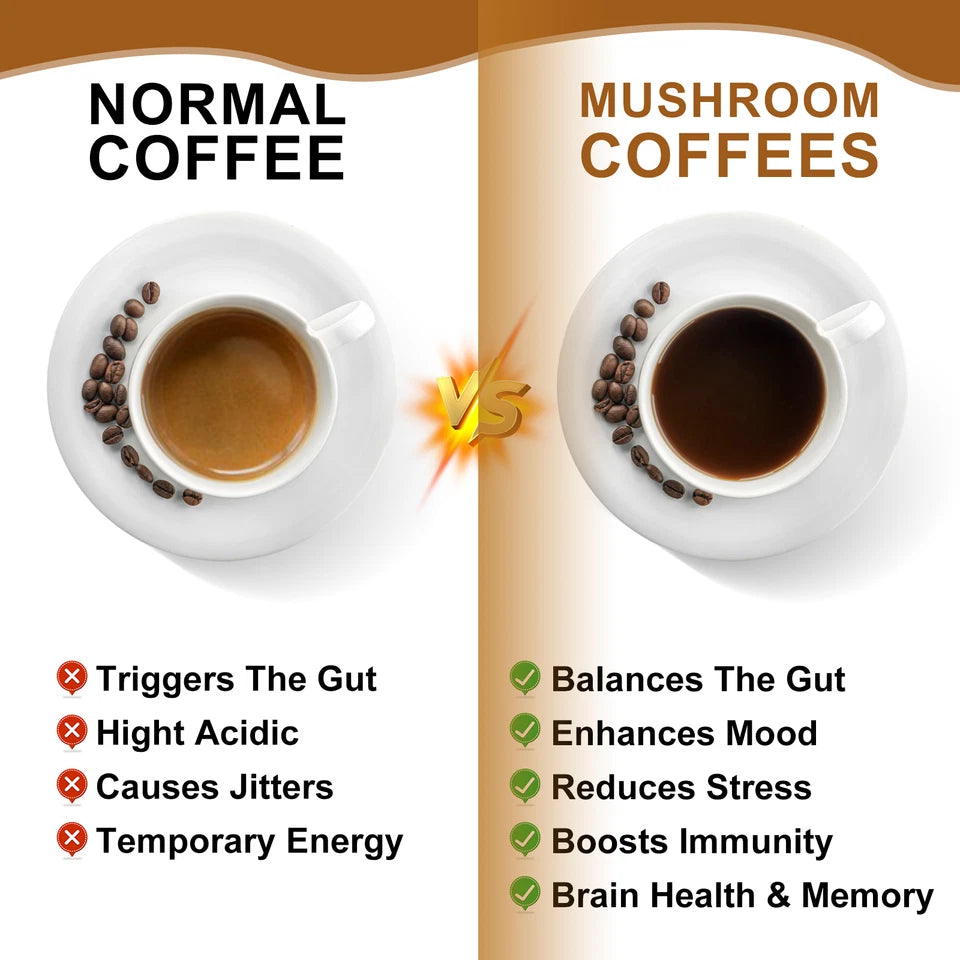 Organic Mushroom Coffee 10 Mushroom Blend – Instant Coffee Complex